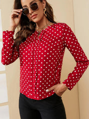 Kotty Red Polka Dot Printed Top