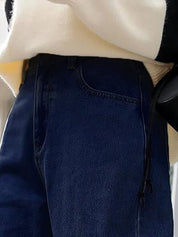 Kotty Navy Blue Women Jean Straight Fit High-Rise Stretchable Jeans