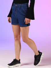 Stylecast X KOTTY Basics Women High-Rise Denim Shorts
