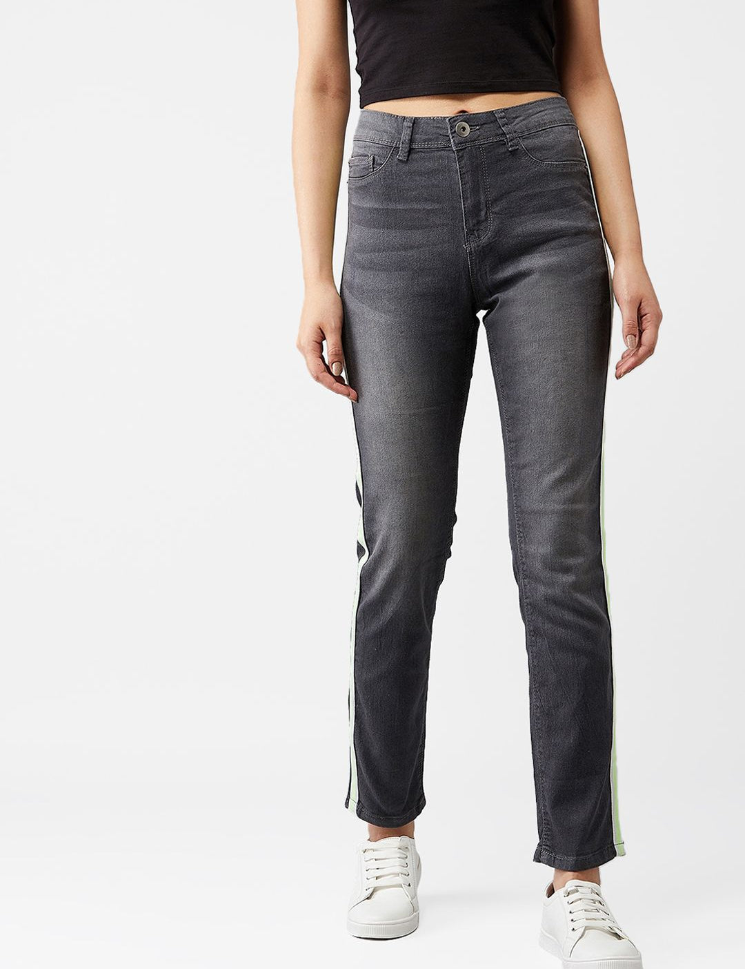 Kotty Women Grey Skinny Fit High-Rise Clean Look Jeans