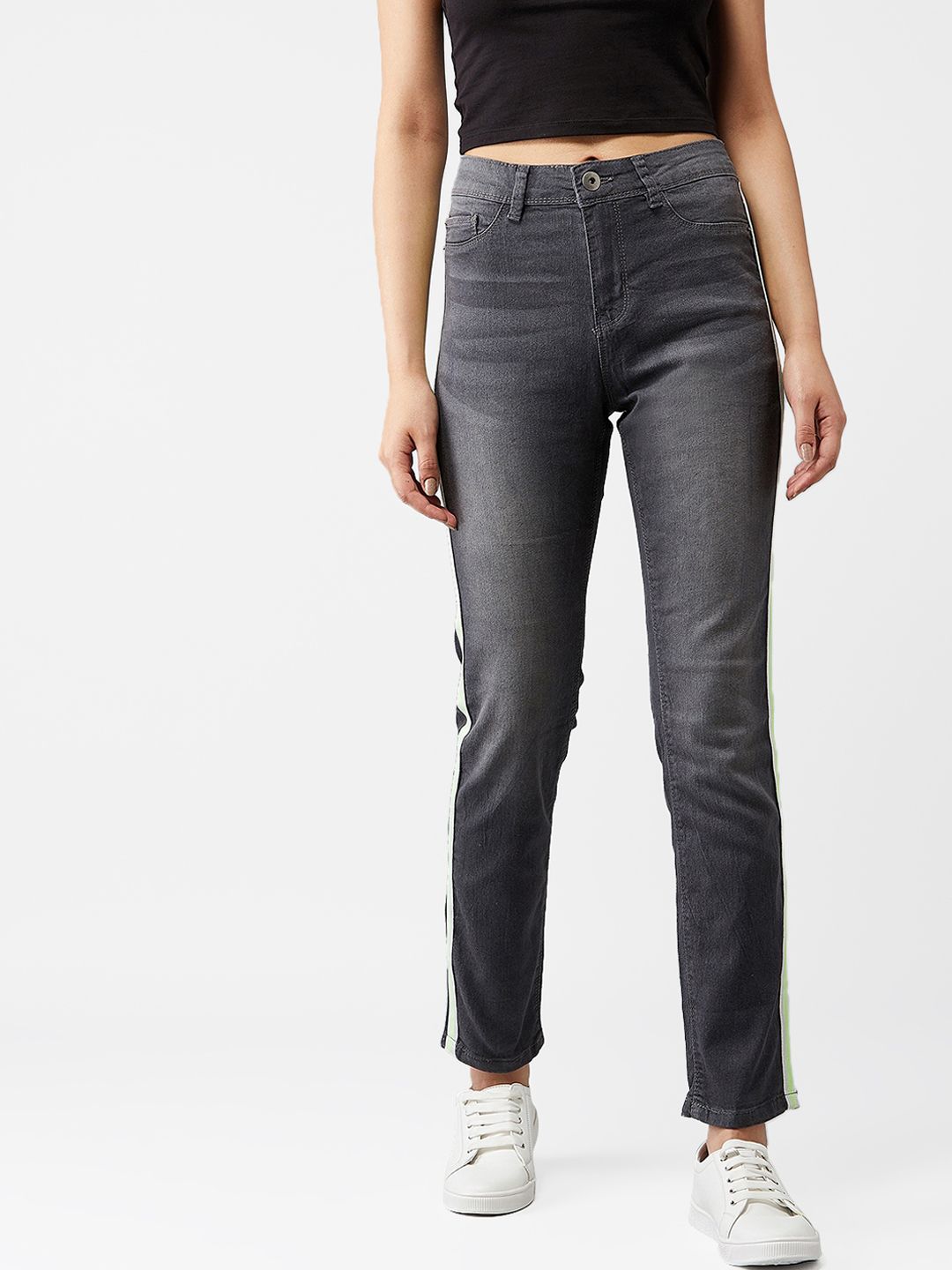 Kotty Women Grey Skinny Fit High-Rise Clean Look Jeans