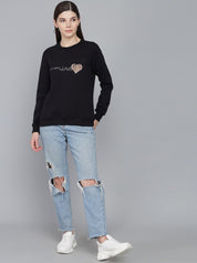 Kotty Woman Black Printed Sweatshirt