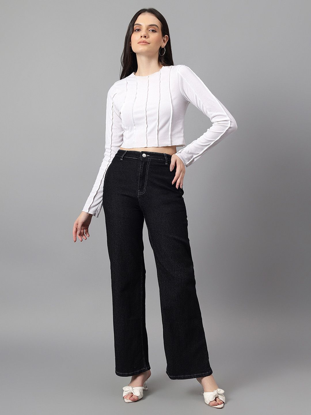 Kotty Women Straight Fit High-Rise Stretchable Jeans