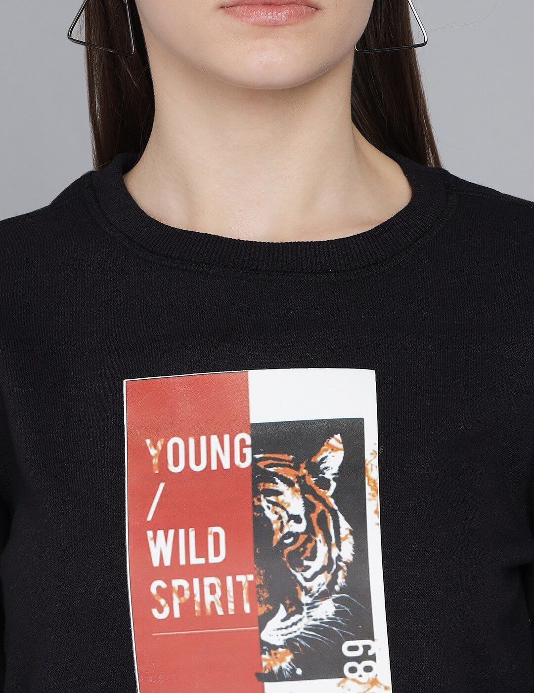 Kotty Women Black Printed Sweatshirt