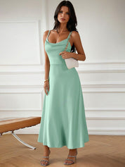 Kotty Solid Cowl Neck Maxi Dress