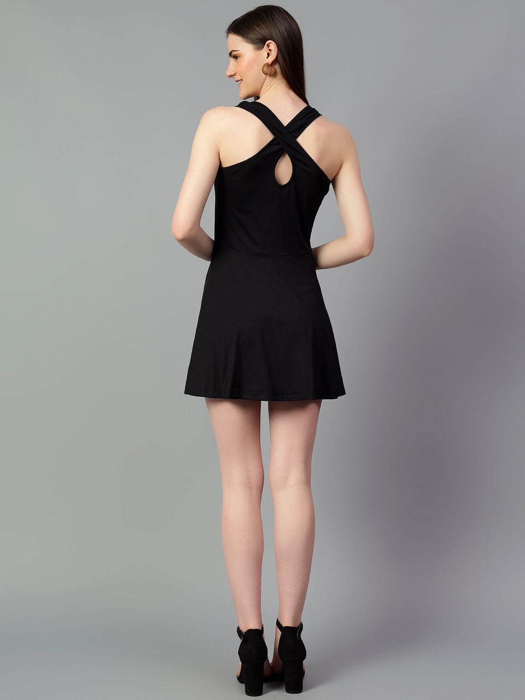 Kotty Women Round Neck Sleeveless Fit & Flare Mini Dress