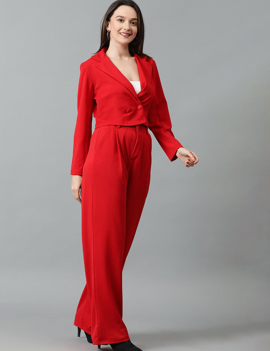 KOTTY BIZwear Basics Notched Lapel Collar Coat With Trousers