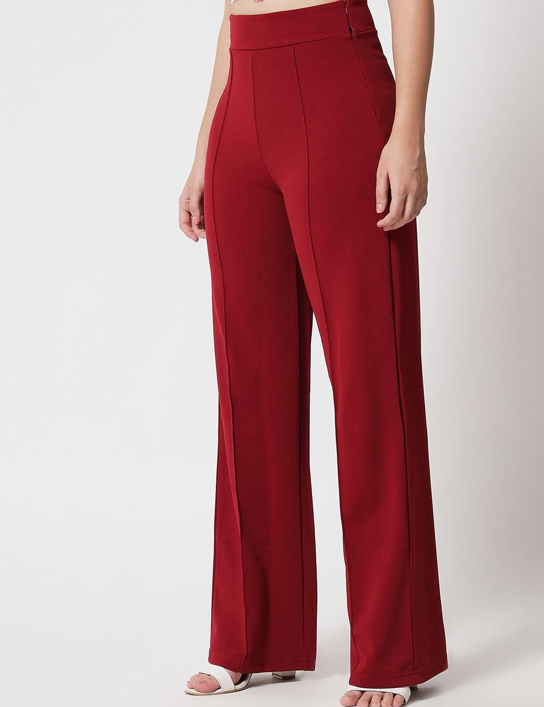 Kotty Women Pack Of 2 Relaxed Straight Leg High-Rise Easy Wash Parallel Trousers