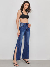 Kotty Women Jean Flared High-Rise Light Fade Stretchable Jeans