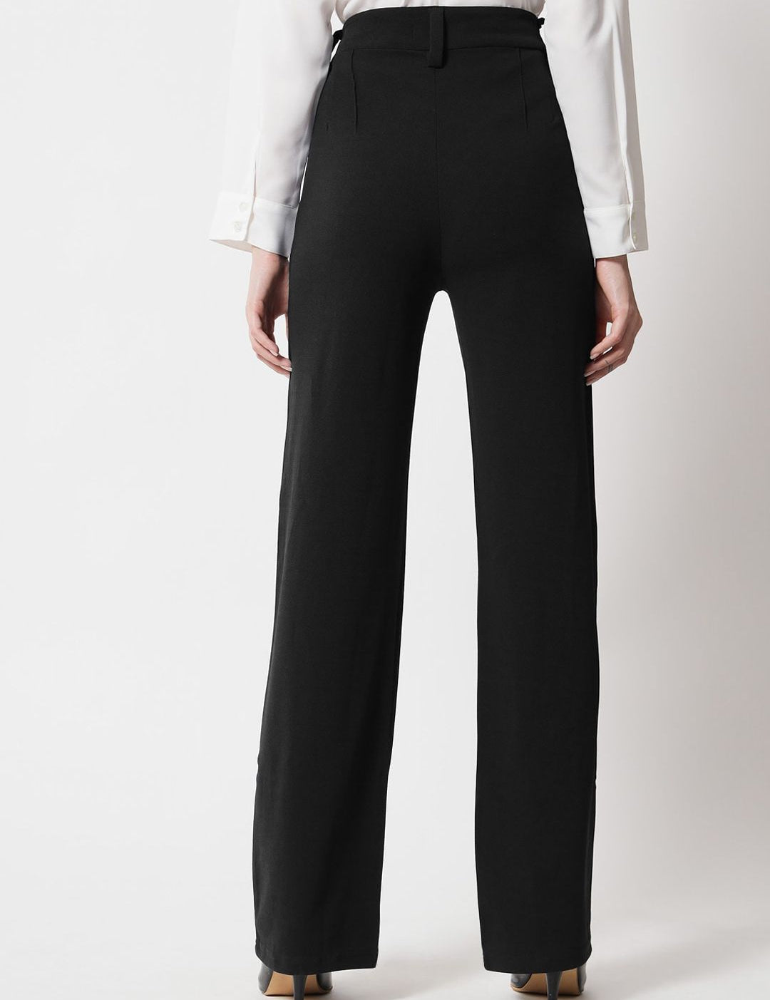 KOTTY BIZwear Basics Women Relaxed Straight Leg Straight Fit High-Rise Parallel Trousers