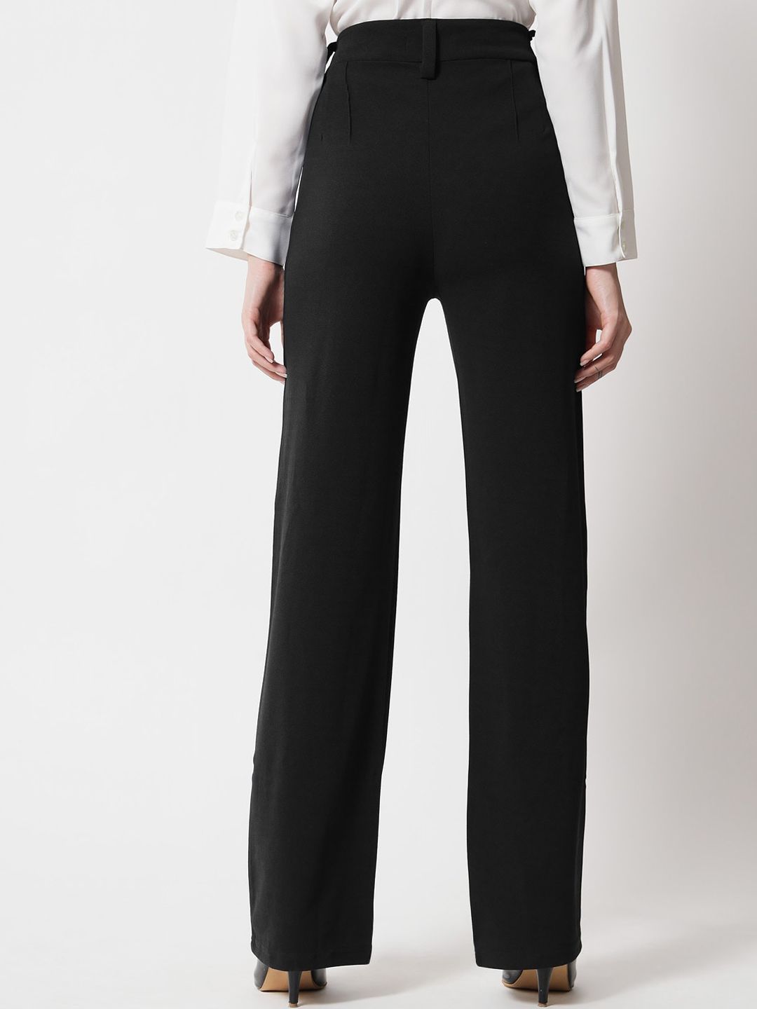 KOTTY BIZwear Basics Women Relaxed Straight Leg Straight Fit High-Rise Parallel Trousers