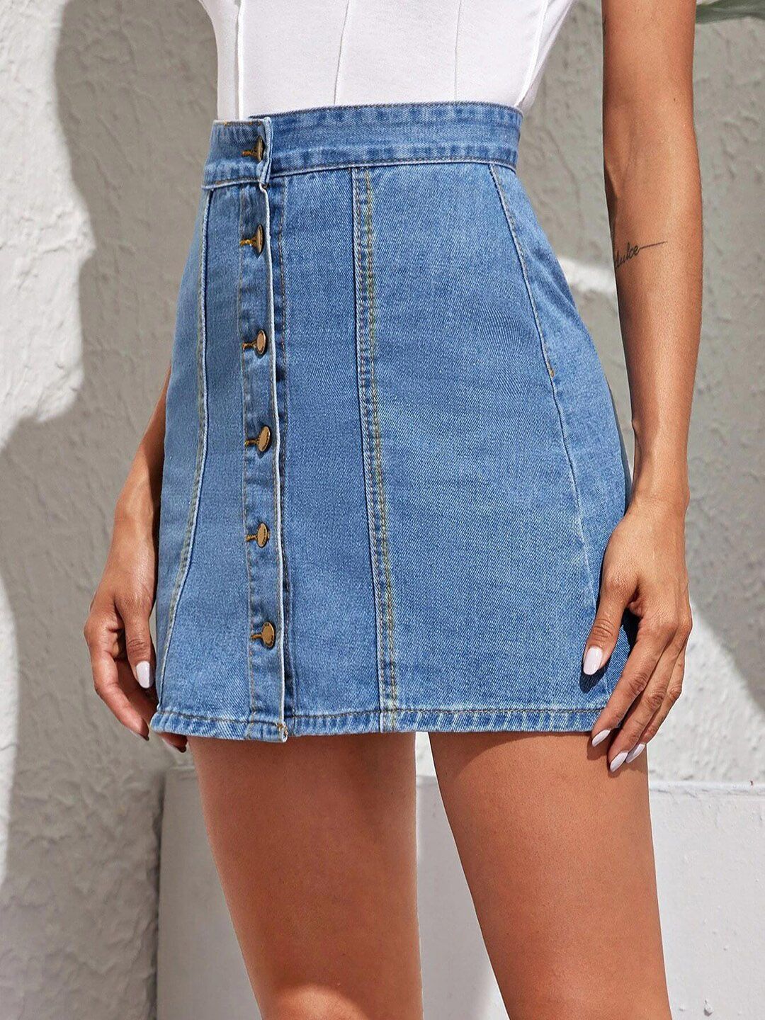 Kotty Straight Mini Denim Skirt