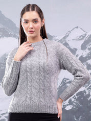 Kotty Women Cable Knit Crop Pullover