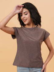 Kotty Women Solid Round Neck T-shirt