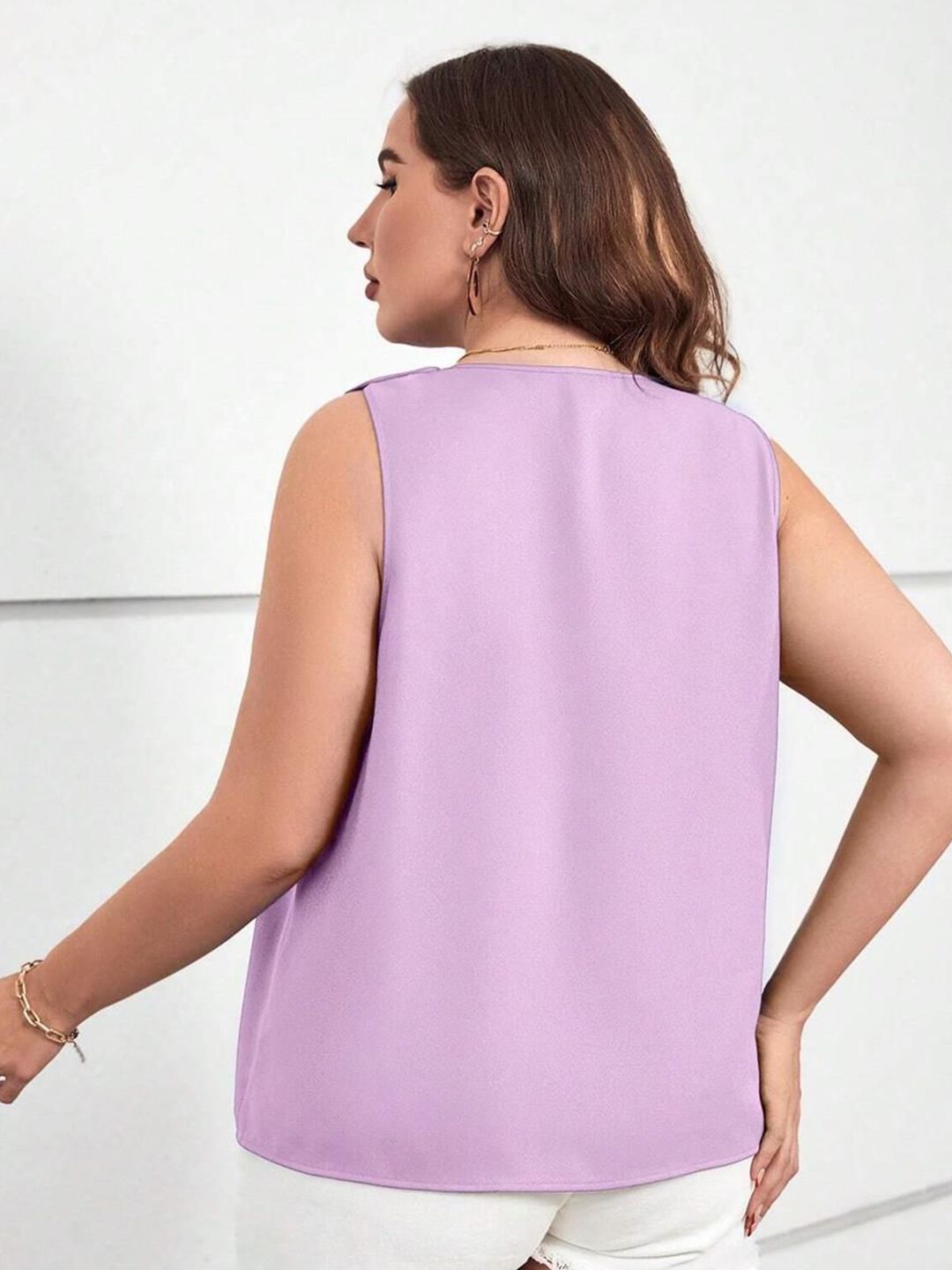 KOTTY Basics Round Neck Solid Crepe Top