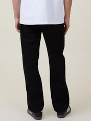 Kotty Men Black Jean Straight Fit Low-Rise Clean Look Stretchable Jeans