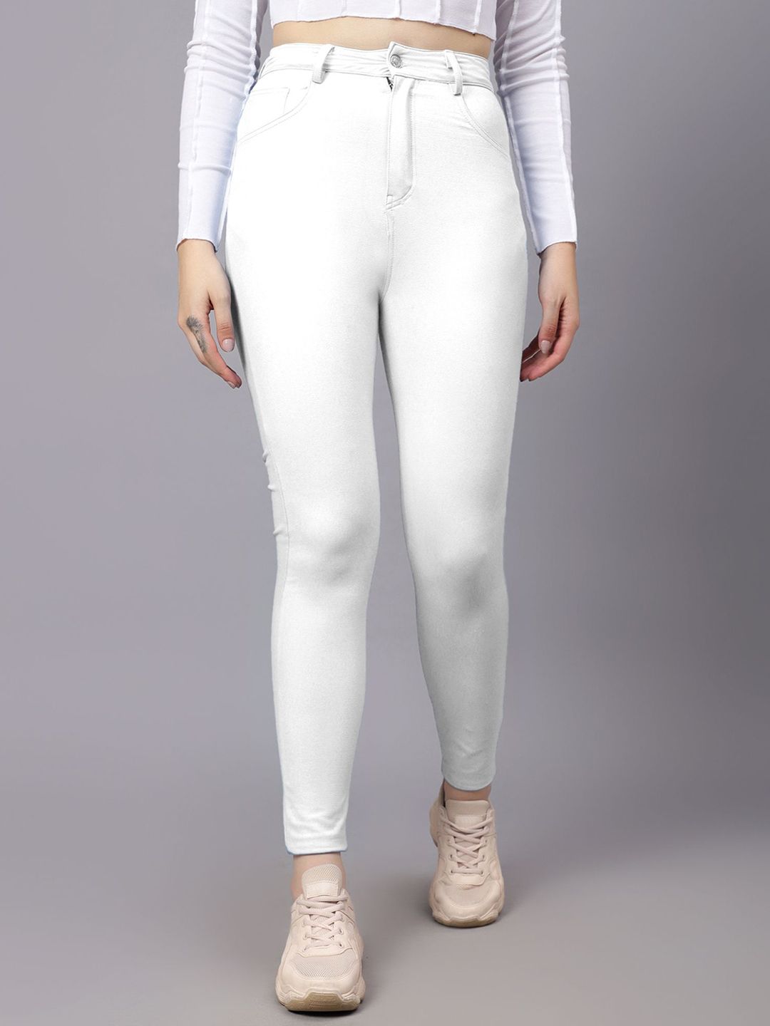 KOTTY Basics Women Skinny Fit High-Rise Slash Jeans