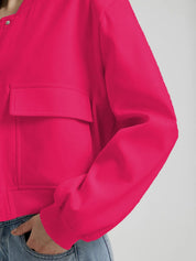 Kotty Stand Collar Fleece Bomber Jacket