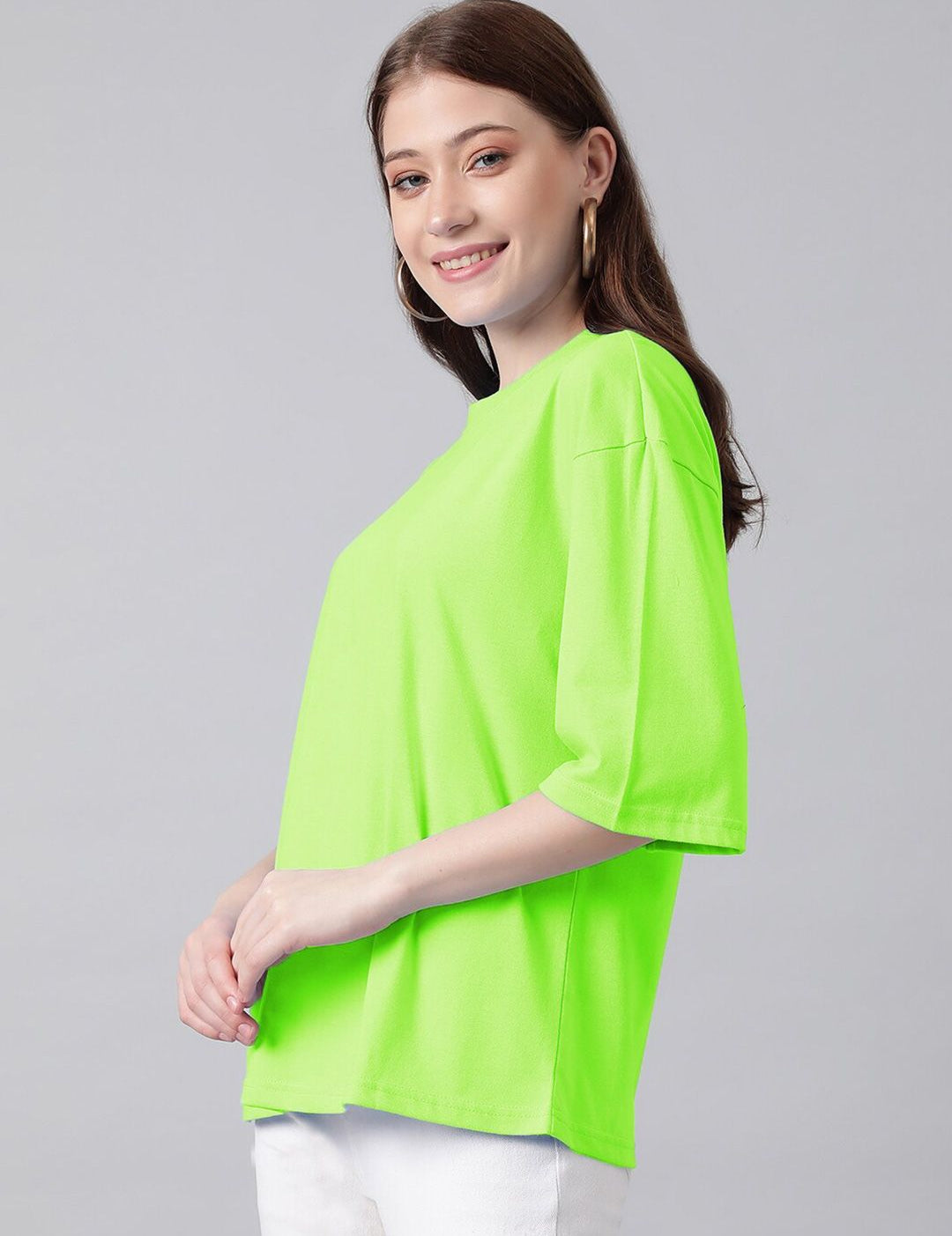 KOTTY Basics Basics Round Neck Drop-Shoulder Sleeves Oversized T-shirt