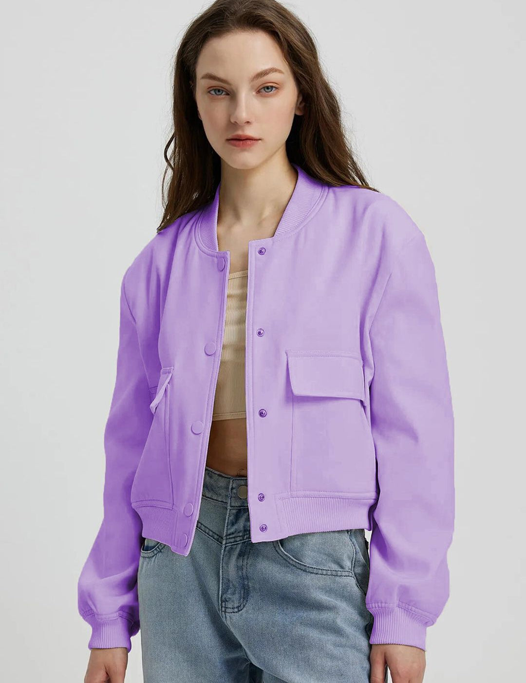 Kotty Lavender Fleece Open Front Jacket
