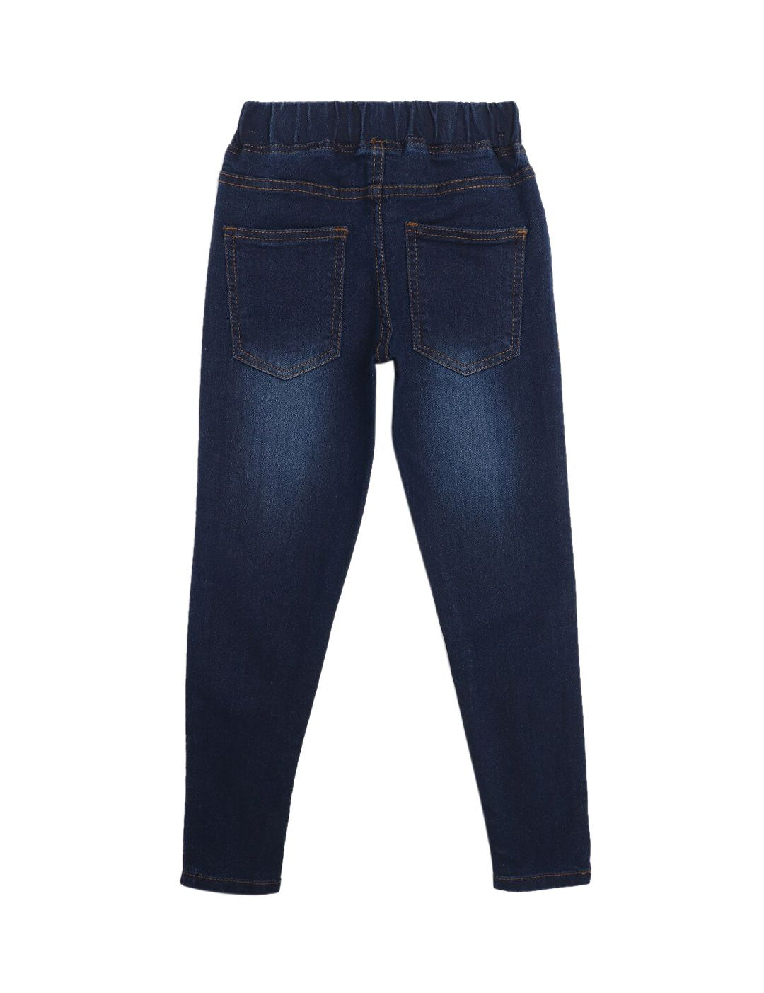 Kotty Girls Navy Blue Jean Regular Fit Light Fade Cotton Jeans