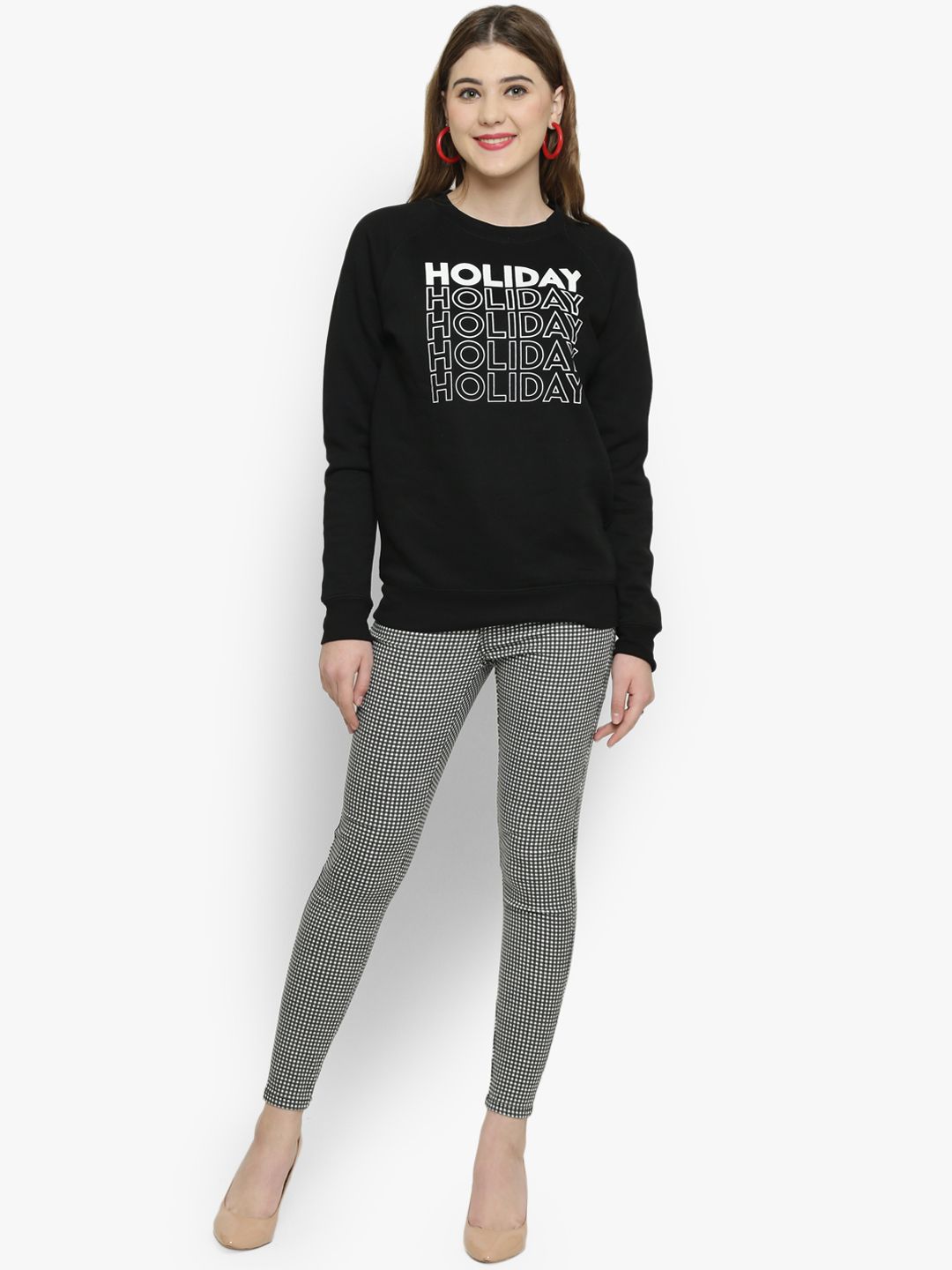 Kotty Women Black Printed Sweatshirt