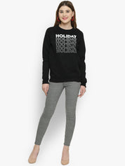 Kotty Women Black Printed Sweatshirt