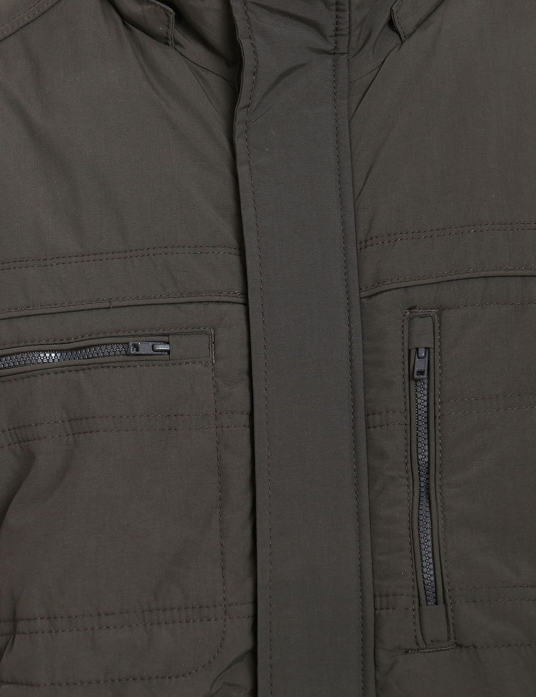 Kotty Men Olive Green Solid Padded Sleeveless Jacket