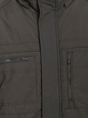 Kotty Men Olive Green Solid Padded Sleeveless Jacket