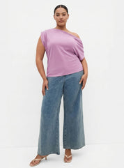 Plus Size Stylish Women’s Neck Desighned Pink Tops