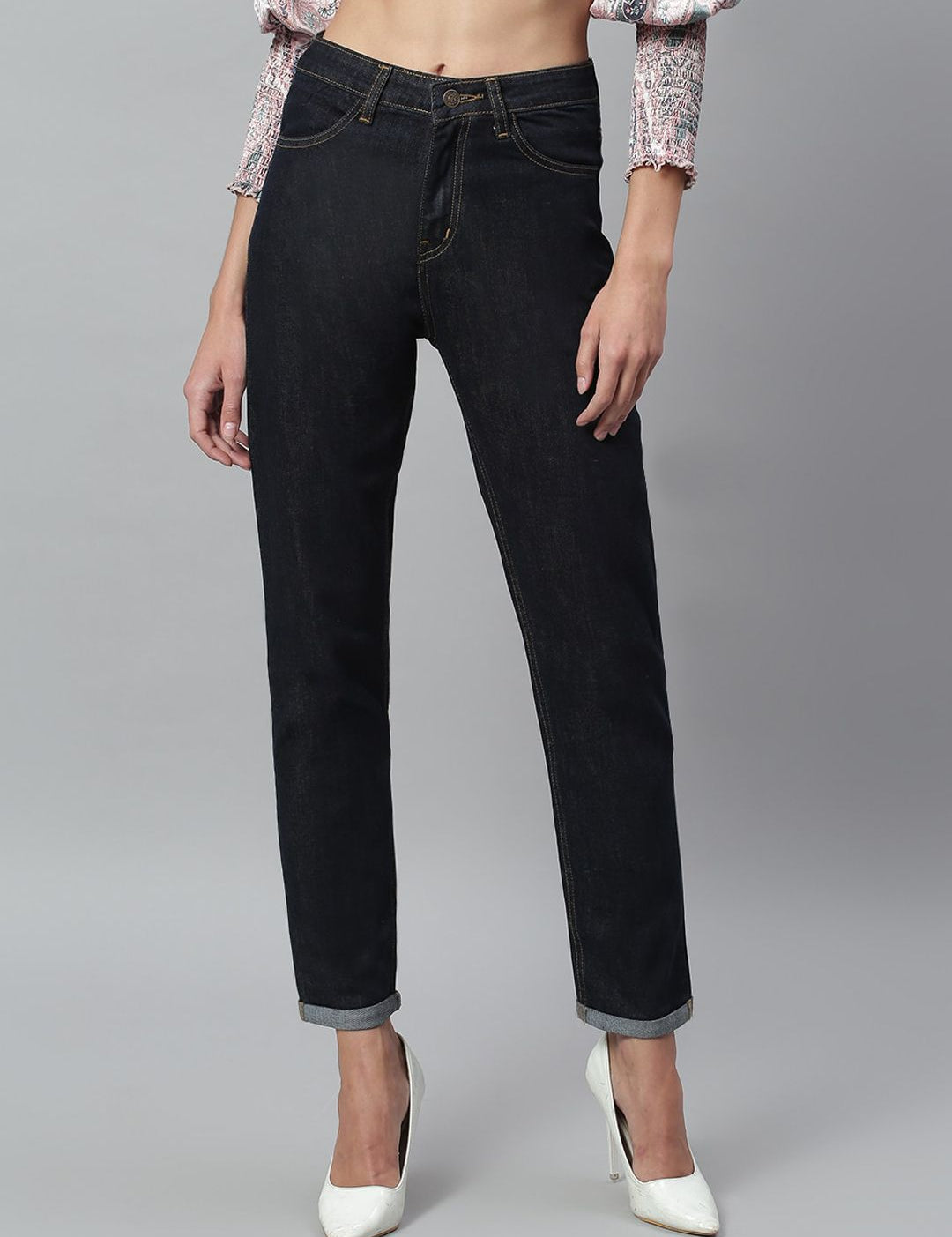 Kotty Women Black Slim Fit High-Rise Stretchable Jeans