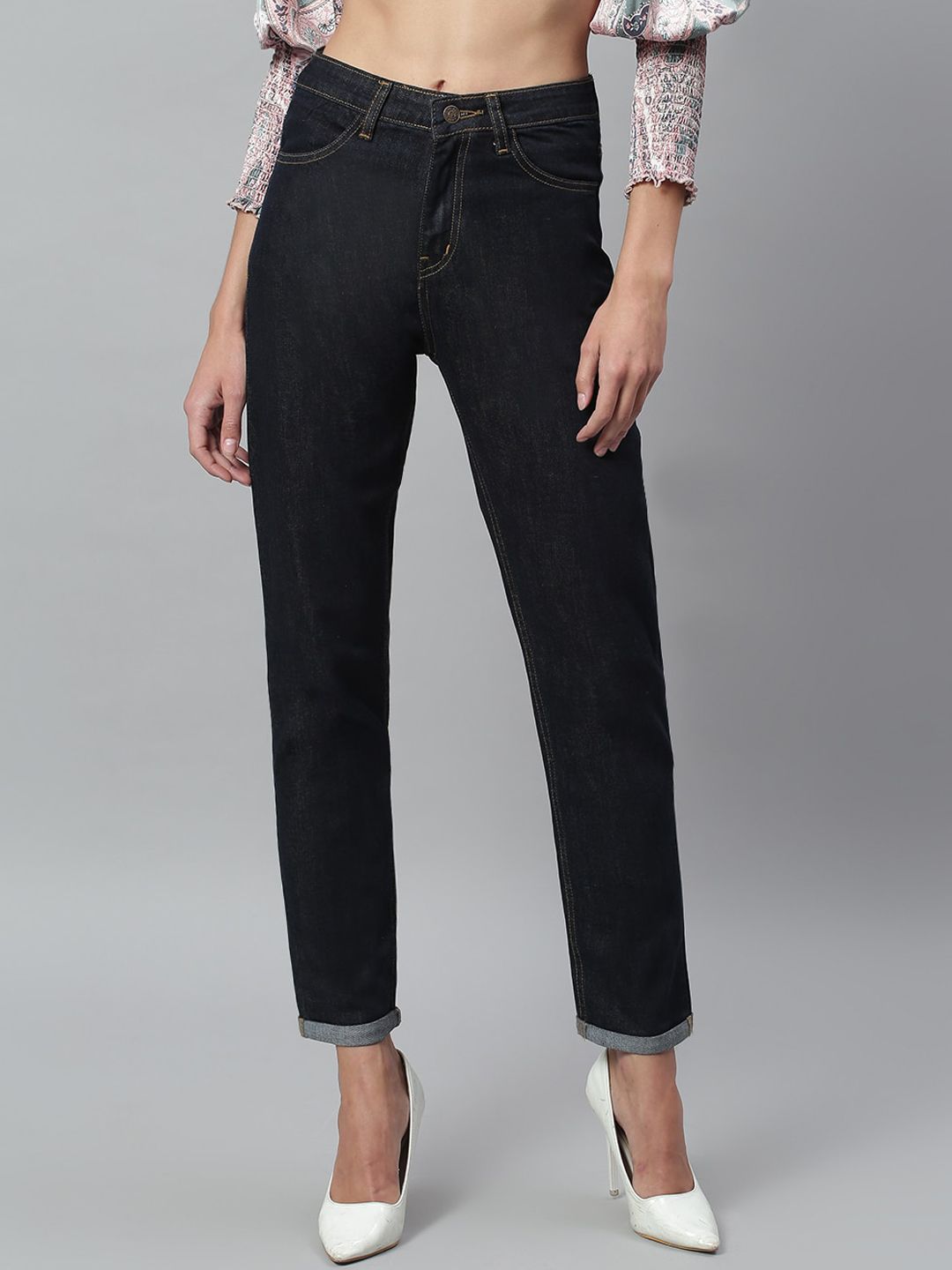 Kotty Women Black Slim Fit High-Rise Stretchable Jeans