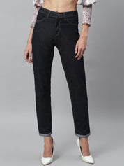 Kotty Women Black Slim Fit High-Rise Stretchable Jeans