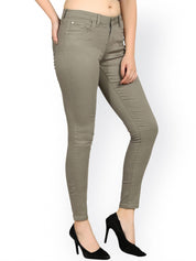 Kotty Women Grey Skinny Fit High-Rise Clean Look Stretchable Jeans