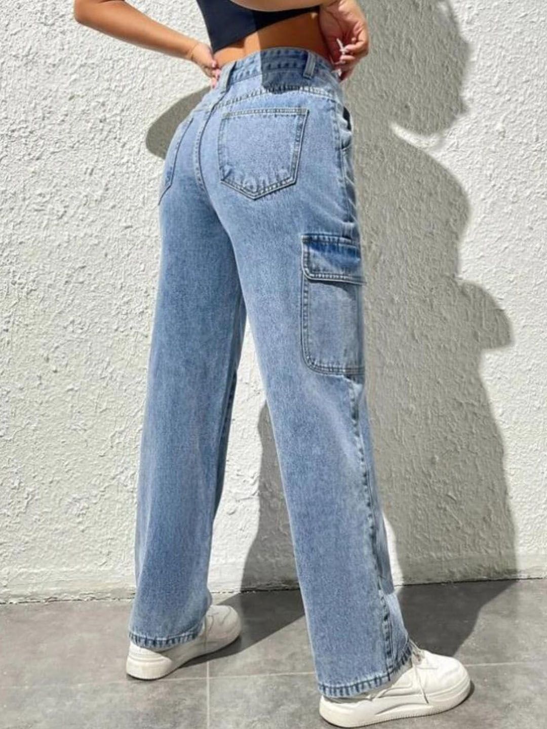 Kotty Women Jean Straight Fit High-Rise Heavy Fade Stretchable Jeans