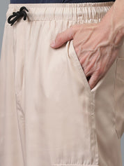 Kotty Men Relaxed Low-Rise Easy Wash Cargos Trousers