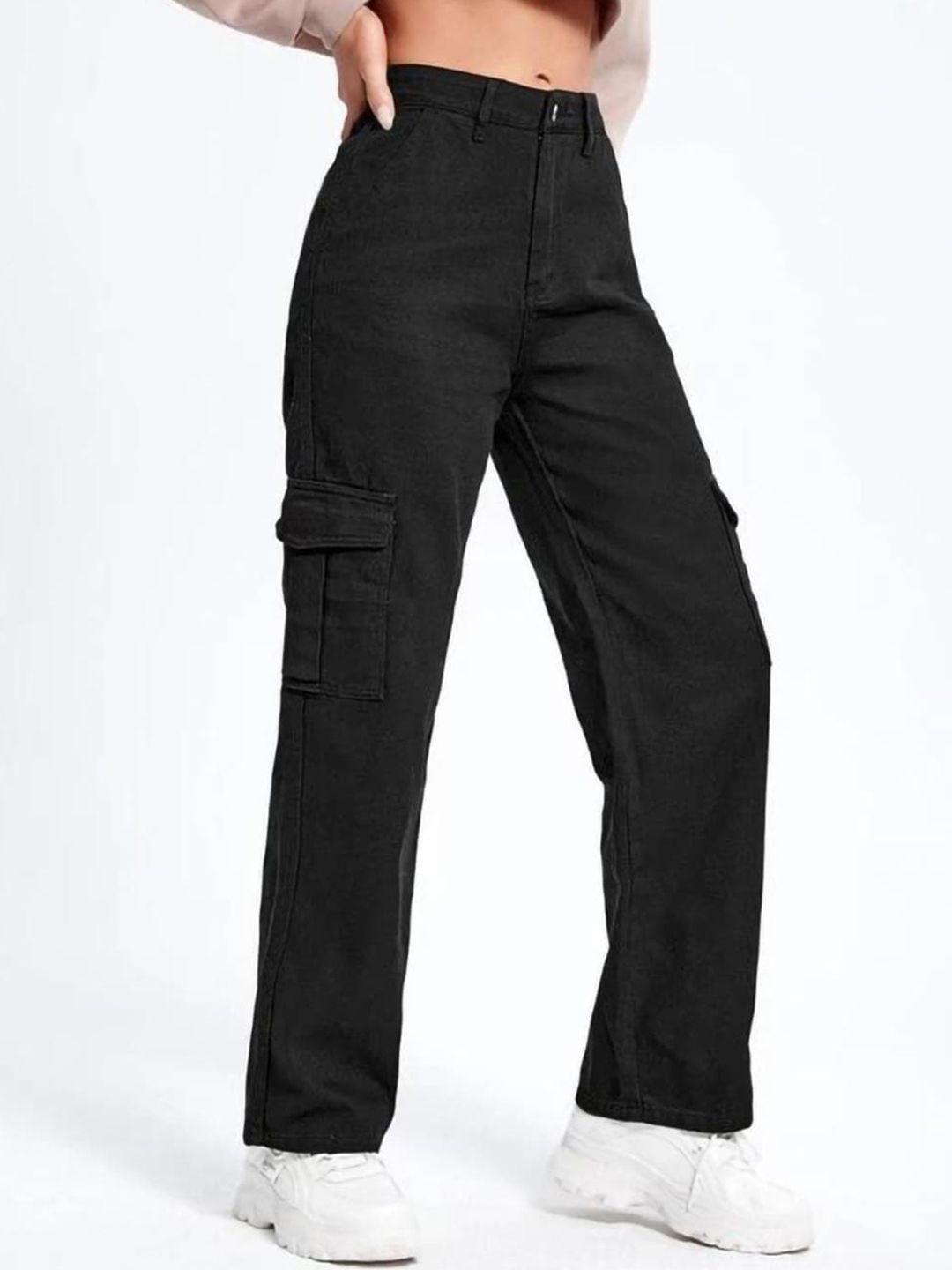 Kotty Women Jean Straight Fit High-Rise Clean Look Stretchable Jeans