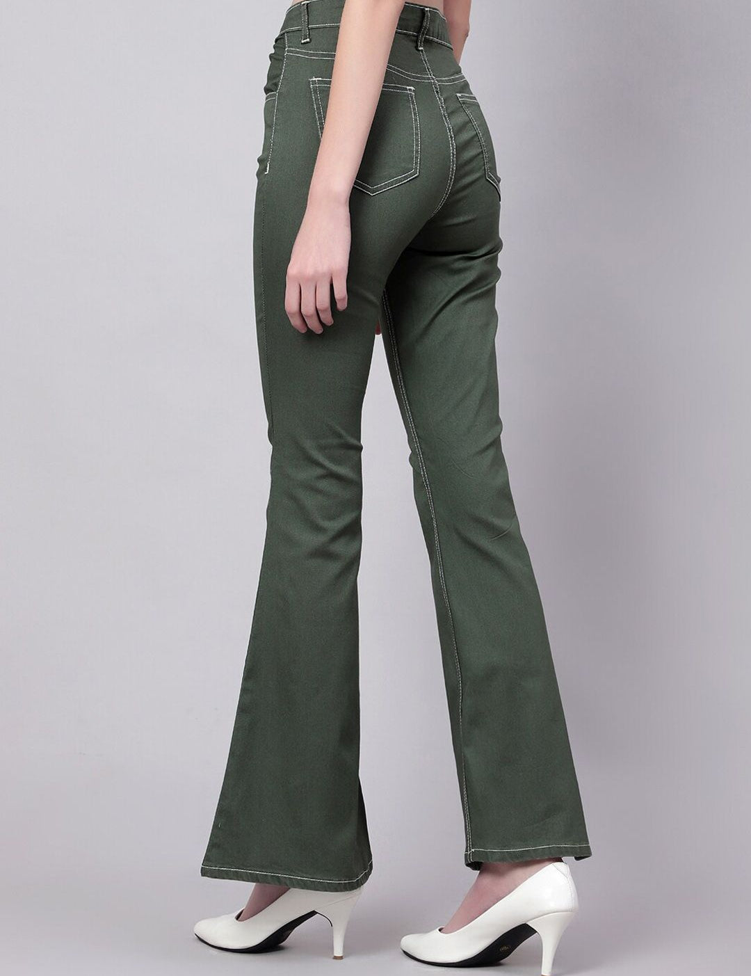 Kotty Women Jean Bootcut High-Rise Low Distress Stretchable Jeans