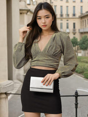 Kotty  Women Gathered Embellished  Crop Top