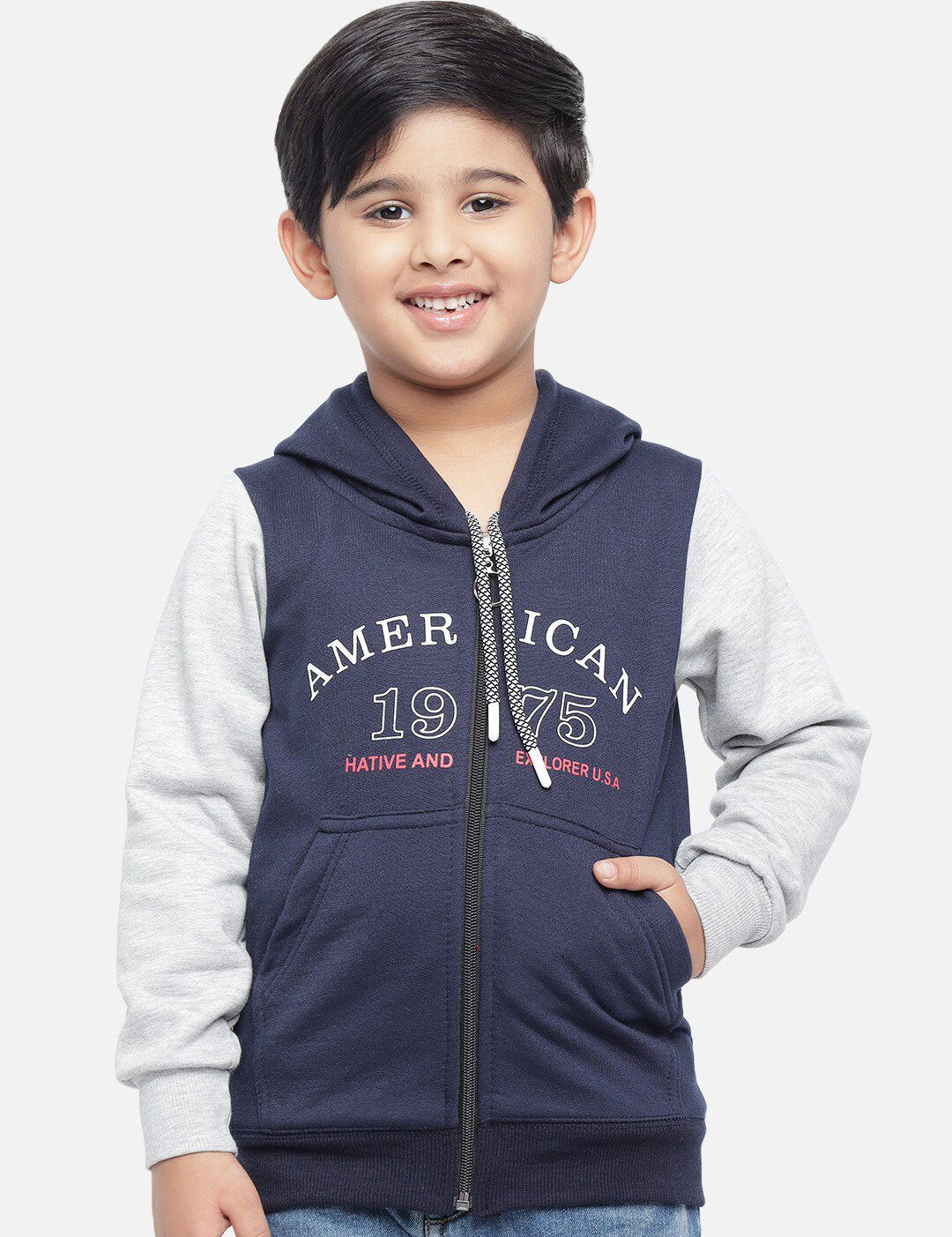 Kotty Boys & White Printed Sweatshirt