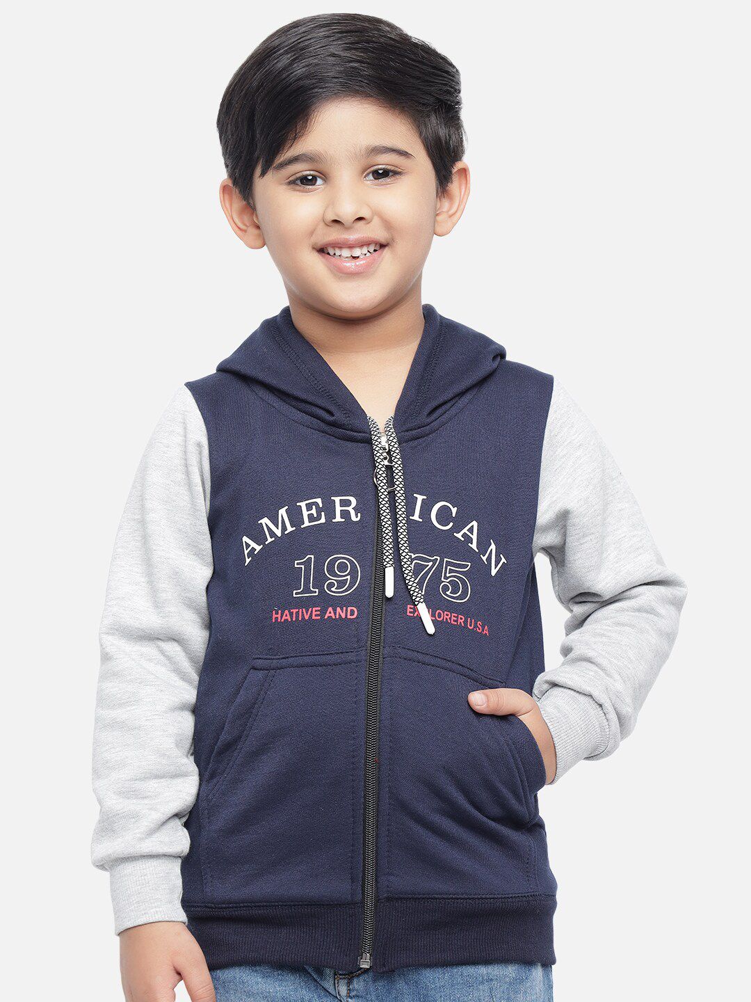 Kotty Boys & White Printed Sweatshirt