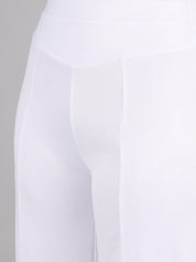 Kotty Women White Flared High-Rise Parallel Trousers