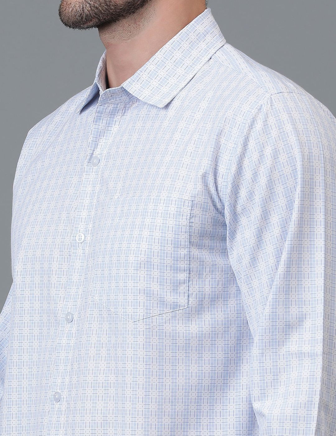 Kotty New Grid Tattersall Checks Spread Collar Casual Shirt