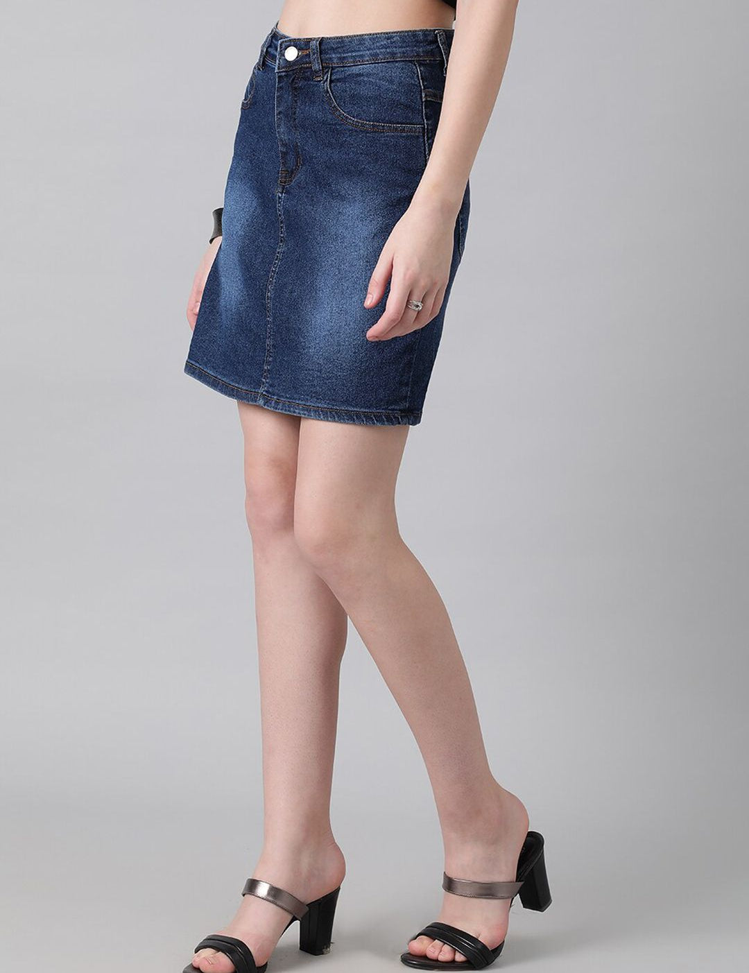 Kotty Denim Straight Skirt