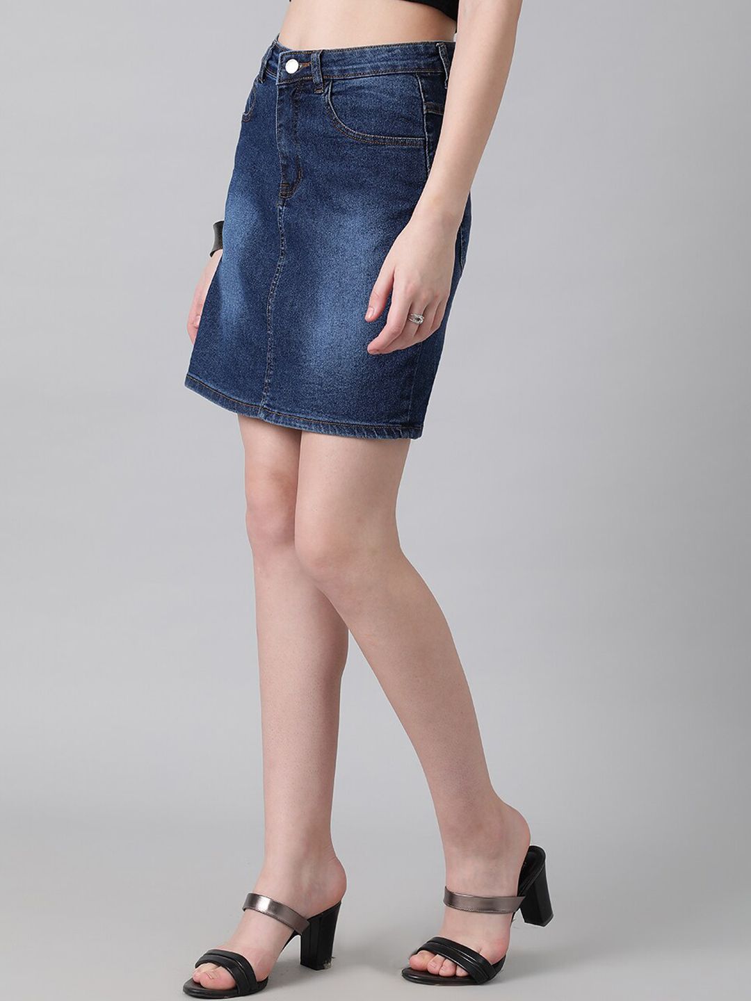 Kotty Denim Straight Skirt