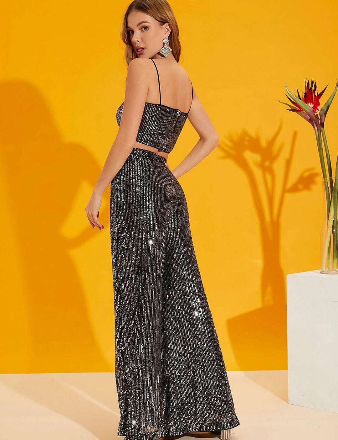 Kotty Women Sequinned Top & Trouser Co-Ord Set