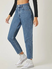 Kotty Women Blue High-Rise Slash Knee Jeans