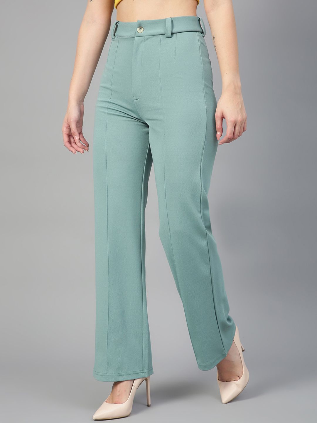 KOTTY BIZwear Women Pack Of 2 Straight Fit High-Rise Easy Wash Parallel Trousers