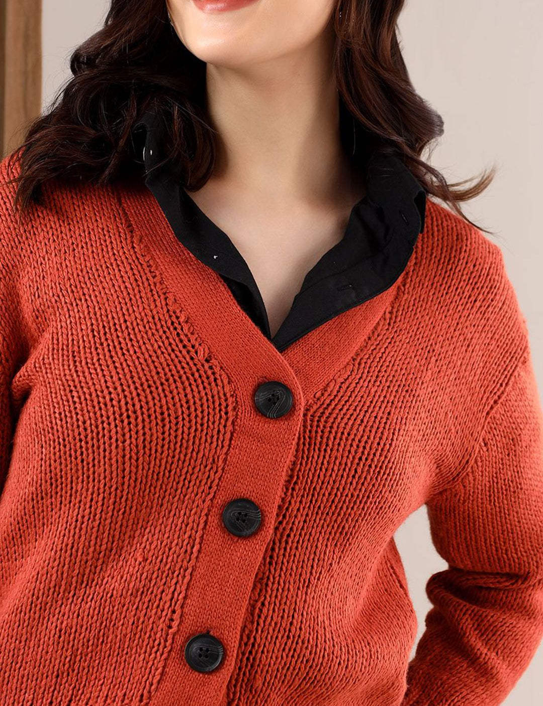 Kotty Women Cable Knit Crop Cardigan