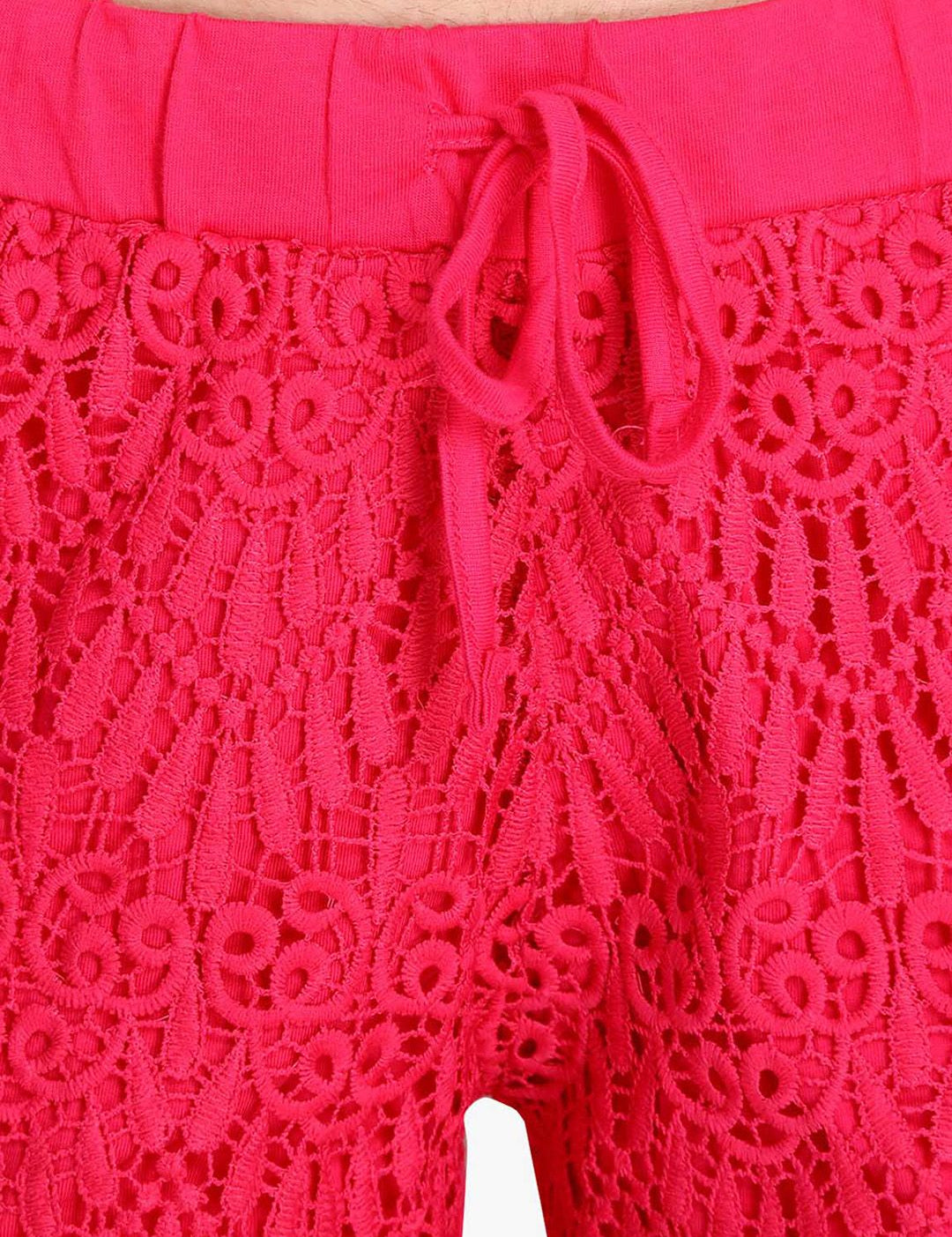 Kotty Women Pink Self Design Regular Fit Hot Pants